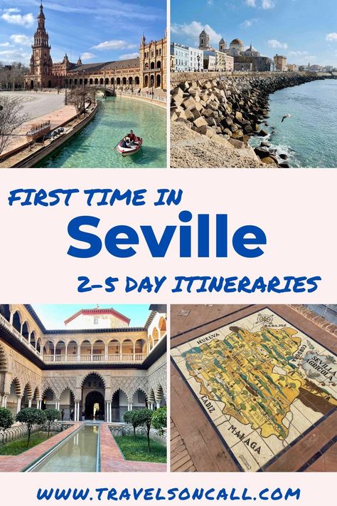 First Time in Seville Things to Do: 2-5 Days Itineraries with Day Trips! 3 Days In Seville, Seville Things To Do, Things To Do In Seville Spain, Saville Spain, Seville Itinerary, Spain Adventure, Spain Elopement, Seville Spain Travel, Andalusia Travel