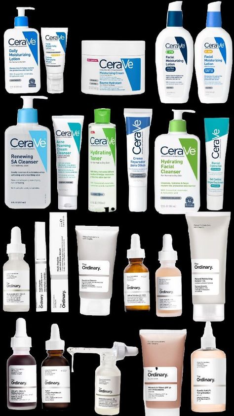 #cerave #ordinary #skincare Cera Ve Products Skin Care, Cerave Skincare Aesthetic, Cerave Skincare Routine, Skincare Ordinary, Wonyoungism Tips, Cerave Skincare, Ordinary Skincare, Skin Care Basics, Face Skin Care Routine