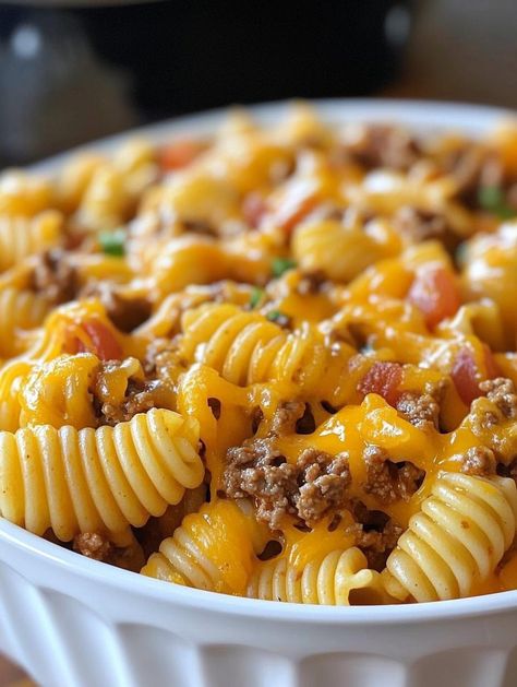 Cheesy Taco Cream Cheese Pasta Recipes With Mexican Cheese, Movie Night Supper Ideas, Ground Beef Taco Pasta Recipes, Rotel Macaroni And Cheese Ground Beef, Easy Dinner Recipes With Cream Cheese, Noodle Hotdish Recipes, Dinner Recipes Using Cream Cheese, Cheesy Taco Cream Cheese Pasta, Crockpot Taco Spaghetti