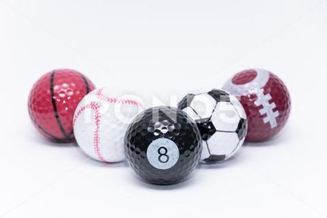 Golfball painted like a ball of many different sports golf ball Stock Photos #AD ,#ball#painted#Golfball#sports Golf Fundraiser, Golf Ball Crafts, Golf Logo, Different Sports, Creation Deco, Craft Night, Golf Sport, Golf Balls, Different Kinds