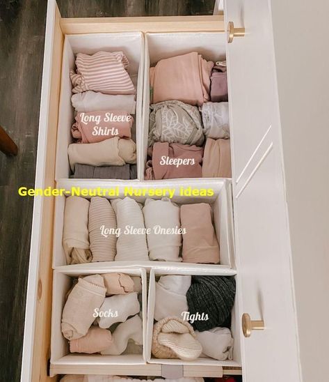 Baby Nursery Clothes Storage, Baby Onesie Organization, Ikea Nursery Organization, Ikea Dresser Organization, Baby Clothes Organization Drawers, How To Organize Baby Dresser, Organizing Baby Dresser, How To Organize Baby Clothes, Organize Baby Dresser