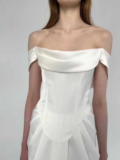 Minimalist Wedding Corset Top Strapless off the Shoulder Corset Bridal Bodice Drape Reception Dress Modern Bridal Look - Etsy Corset Top Strapless, Draped Wedding Dress, Wedding Corset, Formal Gloves, Top Strapless, Dress Drape, Wedding Girl, Dress Modern, Ivory Wedding Dress