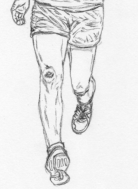 Shoes Running Drawing, Running Legs Drawing, Feet Running Reference, Running Poses Drawing Reference, Running Feet Drawing, Running Person Drawing, People Running Drawing, Running Man Drawing, Person Running Reference