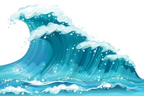 Wave Clipart, No Wave, Festa Moana Baby, Ocean Clipart, Giant Waves, Wave Illustration, Waves Vector, Waves Background, Colour Painting