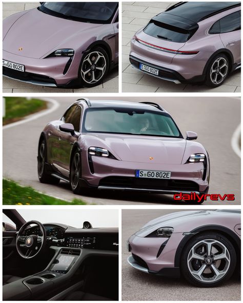 2022 Porsche Taycan 4 Cross Turismo - Frozen Berry Metallic - Dailyrevs Porsche Taycan Cross Turismo, Electric Sports Car, Car Style, Porsche Taycan, Luxurious Cars, Future Cars, Car Goals, Sport Car, Pink Car