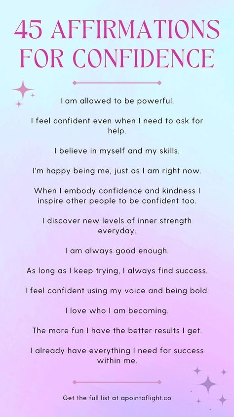 Meditation For Confidence, Affirmation For Self Esteem, Everyday Affirmations Motivation, Daily Affirmations Confidence, How To Boost Self Confidence, How To Boost Self Esteem, How To Build Your Confidence, Confidence Affirmations Self Esteem, Confidence Prompts