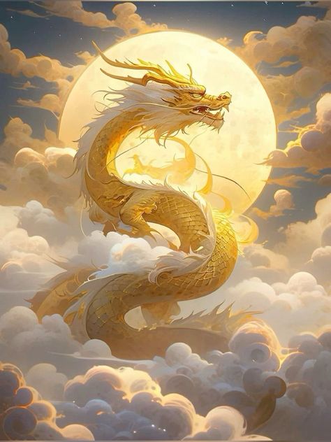 Candy Chong Buddhist Art Drawing, Fantasy Wizard, Yellow Dragon, Dragon Artwork Fantasy, Dragon Illustration, Gold Dragon, Dragon Pictures, Desenho Tattoo, Dragon Artwork