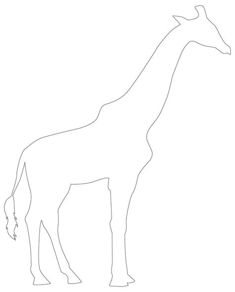 Giraffe Printable, Giraffe Template, Giraffe Stencil, Giraffe Head Template, Giraffe Outline Printable, Giraffe Silhouette Template, Animal Outline, Animal Templates, Cute Giraffe