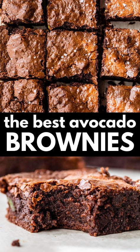 Avacodo Brownies Keto, Avocado Dessert Recipe, Using Avocado In Baking, Avocado Brownie Recipes, Gluten Free Avocado Brownies, Vegan Brownies Avocado, Flourless Avocado Brownies, Desserts Made With Avocado, Best Avocado Brownies