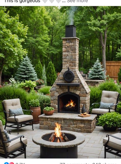 Yard Fireplace Ideas, Farm Patio, Outdoor Fireplace Brick, Rustic Outdoor Fireplaces, Patio Renovation, Fireplaces Outdoor, Modern Outdoor Fireplace, Outdoor Fire Pit Area, Outside Fireplace