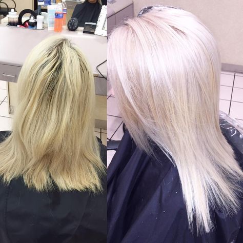 ❤️ Matrix V Lights w/ 30 vol. Cap & process to a level 11. Tone w/ ColorSync 1.5 ou. SPV, 1/2 ou. SPN, 1/4 ou. 10P. Equal parts 10 vol. Matrix Colorsync Formulas, Cosmetology Tips, Matrix Formulas, Color Formulations, Matrix Hair Color, Blonde Transformation, Hair Pro, Hair Salon Names, Matrix Hair