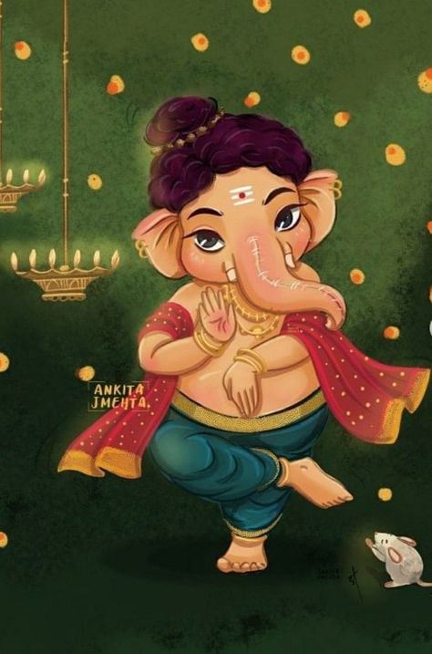 Baby Ganesha Cute Images, Baby Ganesha Drawing, Cute Ganesha Wallpapers, Ganesha Cartoon, Ganpati Illustration, Ganesh Illustration, Cute Ganpati, Ganpati Bappa Drawing, Ganesha Illustration