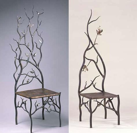 Such cool chairs. i want these so bad! i have a thing for trees and birds... anyone know where these came from? Les Lalanne, Tree Chair, Nordic Forest, Pretty Furniture, Bijoux Art Nouveau, Decor Details, Furniture Showroom, Nature Inspired Design, Nature Crafts