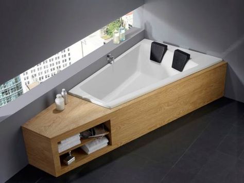 Modern Two Seater Tub Double Bathtub, Bath Tub For Two, Bath For Two, Truck Photo, Jacuzzi Bathtub, Modern Bathtub, Corner Bath, Bathtub Design, Small Corner