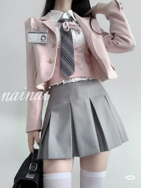 School Uniform Fashion, School Uniform Outfits, Korean Fashion Outfits, Concept Clothing, Night Dress For Women, Kawaii Fashion Outfits, Uniform Fashion, 여자 패션, Fancy Outfits