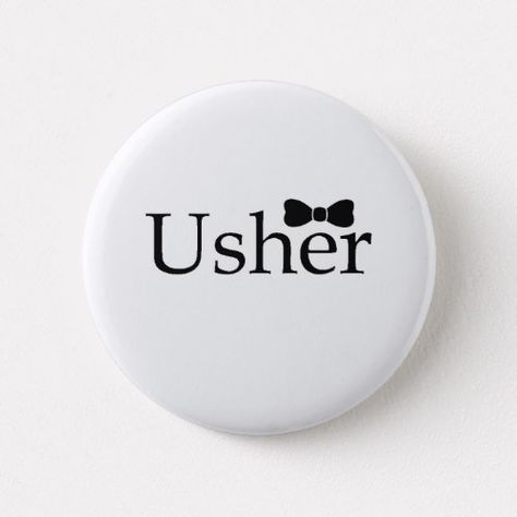 Wedding Usher Black Bow Tie Pinback Button Wedding Usher, Wedding Ushers, Black Bow Tie, Church Wedding, Pinback Button, Black Wedding, Black Bow, Buttons Pinback, Personalized Wedding