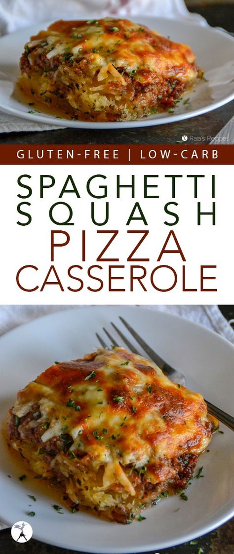 Easy and kid-friendly combine to make this Spaghetti Squash Pizza Casserole a win! It's naturally gluten-free and low in carbs, too! #glutenfree #lowcarb #keto #spaghettisquash #pizza #casserole Spaghetti Squash Pizza Casserole, Spaghetti Squash Pizza, Spaghetti Squash Recipes Easy, Squash Pizza, Low Carb Casseroles, Pizza Casserole, Spaghetti Squash Recipes, Low Carb Diets, Healthy Low Carb Recipes