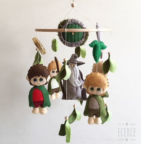 Excited to share this item from my #etsy shop: Baby mobile, mobiles, baby room decor, nursery room, felt mobile, animals mobile, hobbit mobile Shire Nursery Theme, The Hobbit Nursery, Hobbit Baby Room, Hobbit Themed Nursery, Hobbit Nursery Theme, Shire Nursery, Lord Of The Rings Nursery, Hobbit Nursery, Lotr Nursery