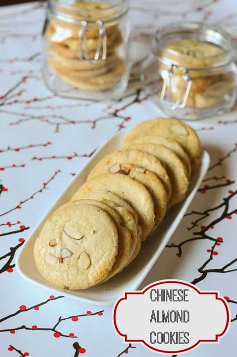 Chinese Almond Cookies Chinese Almond Cookies Recipes, Almond Cookies Recipes, Almond Cookie Recipe, Chinese Cookies, Chinese Almond Cookies, Almond Meal Cookies, Almond Cookie, Popular Cookies, Cookies From Scratch