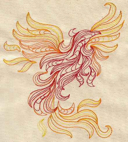 Phoenix Embroidery, Flames Design, Freestanding Lace Embroidery, Pinterest Diy Crafts, Urban Threads, In Flames, Flame Design, Hand Work Embroidery, Applique Embroidery Designs