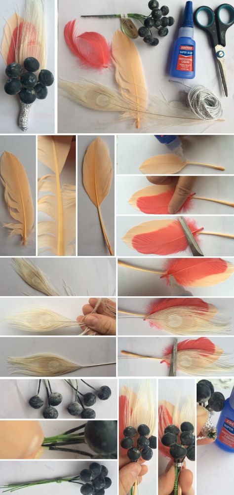 I spent only $30 and made 9 boutonnieres. Save money and do it yourself! DIY Boutonniere, DIY Feather Boutonniere, Do it yourself, Make your own Boutonniere, Coral Boutonniere, Blueberry Boutonniere, Blueberries and Feathers, Coral and Navy Wedding, Wedding Diy Boutineer, Coral Boutonniere, Boutonniere Diy, Feather Boutonniere, Diy Boutonniere, Diy Feather, Groom Boutonniere, Navy Wedding, Do It Yourself