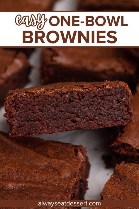 Bake up the best fudgy brownies with this easy, one-bowl recipe! Made with both chopped chocolate and cocoa powder, these brownies have a thick, fudgy texture that’s hard to resist. Plus, they take just 15 minutes of hands-on time to bake from scratch! Easy Brownie Recipe With Cocoa Powder, Ultimate Fudgy Brownies, The Best Fudgy Brownies, Brownie Recipe With Cocoa, Best Fudgy Brownies, Homemade Chocolate Candy, Cocoa Powder Brownies, One Bowl Brownies, Cocoa Powder Recipes