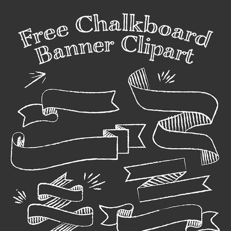 Free Chalkboard Banner Clipart: Some fun chalkboard banner clip art for you today! Super cute things you could create with these.. like.. flyers, cards, web banners, labels and so on. Please note: When you start to click to download them… remember they are WHITE and you will not “see” them, but they are there :)...Read More » Pizarras Ideas, Chalkboard Text, Chalkboard Clipart, Chalk Signs, Banner Clip Art, Chalkboard Banner, Calligraphy Doodles, Typography Ideas, Sign Boards