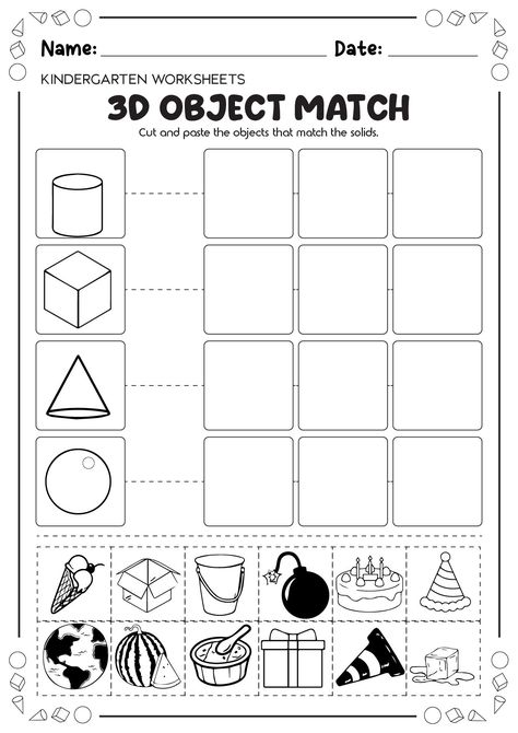 kindergarten math worksheets 3d Shape Worksheets For Kindergarten, 2d And 3d Shapes Activities Kindergarten Math, Cube Worksheet Kindergarten, Shape Kindergarten Worksheets, 3d Shape Activities For Kindergarten, 3d Shapes Activities 1st Grade, 2d Vs 3d Shapes Kindergarten, 3 D Shapes Activities, 3 D Shapes Worksheets