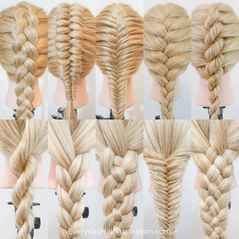 In this post you will learn 10 basic braids for beginners! So if you have never braided before this is for you! Video included Basic Braids, Braids For Beginners, Braids Step By Step, Different Braids, Braiding Your Own Hair, Shoelace Patterns, Beautiful Braided Hair, Types Of Braids, Hair Braid Videos