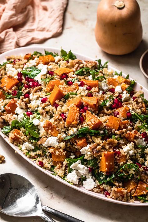 Butternut Squash Salad Recipes, Squash Quinoa Salad, Butternut Squash Quinoa Salad, Recipe Butternut Squash, Squash Quinoa, Butternut Squash Quinoa, Cooking Vegetarian, Quinoa Salad Recipe, Pumpkin Salad