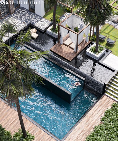 Pool Ideas Backyard, Nomad House, Landscape Villa, Architecture Reference, Lap Pools, Hotel Landscape, Detail Arsitektur, Garden Nails, Interior Landscape