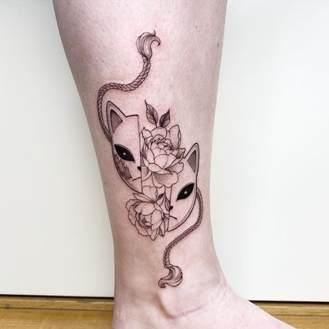 Anime Meaningful Tattoo, Anime Demon Slayer Tattoo, Demon Slayer Back Tattoo, Anime Tattoo Ideas For Women, Nezuko Inspired Tattoo, Demon Slayer Manga Tattoo, Subtle Demon Slayer Tattoos, See You Again Tattoo, Demon Slayer Inspired Tattoos