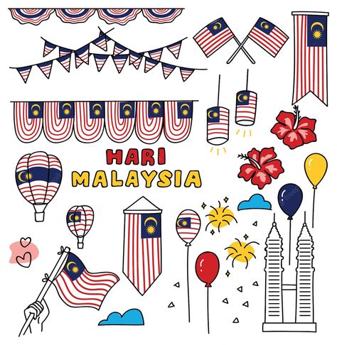 Doodle Independence Day Malaysia, Doodle Merdeka Malaysia 2023, Merdeka Decoration Idea Malaysia, Logo Malaysia Madani 2023, Merdeka Decoration Idea, Doodle Merdeka Malaysia, Payung Merdeka, Malaysia Landmark, Malaysia Drawing