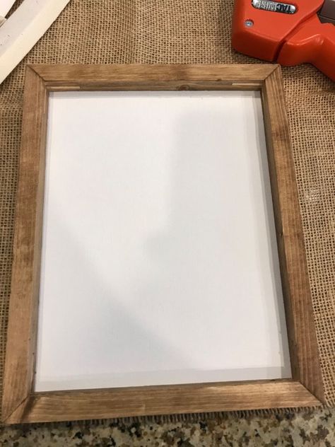 Have you ever seen a reverse canvas and wanted to make one yourself? Well let me show how easy it is.I want to make something cute for my buffet that didn’t cost a lot of money. I had a couple extra canvases on hand that I had picked up at the dollar store, so I decided to use those to make a great project.   What you'll need:  glue gun  stapler  stain  scissors  sharpie  fabric/burlap  canvas     Step : Remove the canvas from the frame. I used this handy tool called Tacwise!   Once I… Chalk Paint Chairs, Canvas Tutorial, Ice Candle, Winter Wreath Diy, Burlap Canvas, Airplane Wall, Minwax Stain, Reverse Canvas, Scrap Material