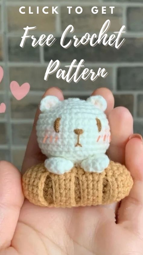 Bread Crochet, Crochet Bread, Bread Pattern, Crochet Family, Kawaii Amigurumi, Crochet Tutorial Pattern, Easy Patterns, Crochet Eyes, Crochet Stitches Guide