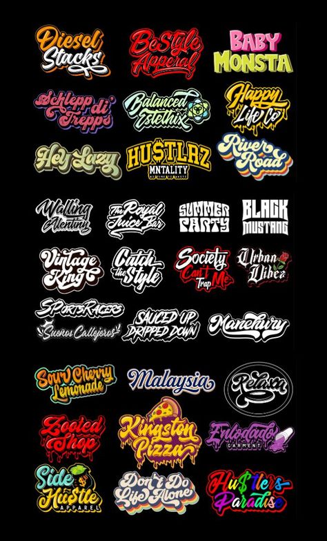 Streetwear Font Design, Street Wear Brand Name Ideas, Clothing Brand Fonts, Street Wear Logo Design, Fashion Brand Logo Design Ideas, Street Brand Logo, Streetwear Logo Ideas, Clothing Typography, Clothing Brand Logo Ideas