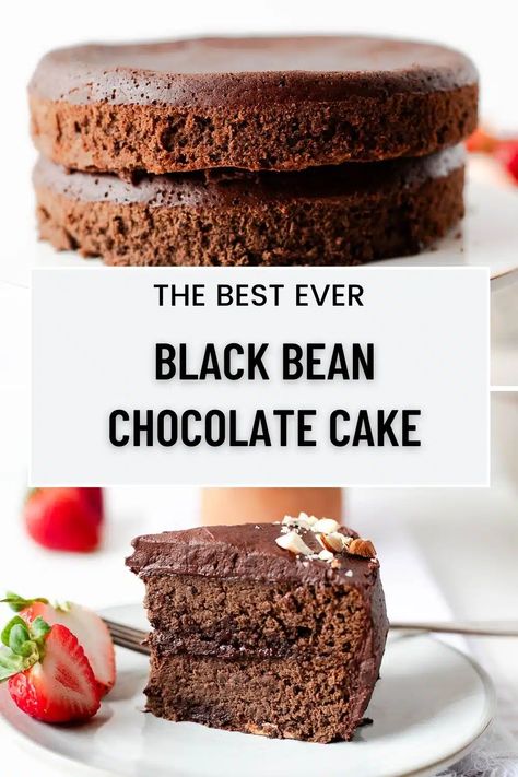 Baking With Black Beans, Black Bean Cake Recipe, Chocolate Blender Cake, Black Bean Chocolate Cake, Black Bean Cake, Bean Cakes Recipe, Bean Cake, Blender Cake Recipes, Easy Healthy Cake Recipes