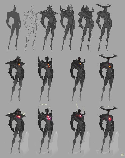 ArtStation - Godsmos - Character Concept, Théo D'hoop Character Design Assassin, Character Concept Art Sketch, Character Design Silhouette, Monster Concept Art Character Design, Elemental Character Design, Game Character Design Concept, Monster Design Concept, Game Character Concept Art, Monsters Concept Art