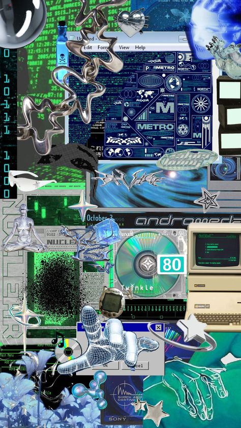 Y2k Shuffle, Y2k Cybercore Aesthetic, Y2k Technology, Futuristic Theme, Y2k Futurism, Futuristic Y2k, Magazine Aesthetic, Unicorn Slime, Y2k Cybercore