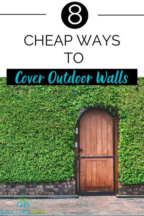 Regardless of your purpose, there are plenty of cheap ways to cover walls outdoors. Importantly, some require very little effort and are suitable for renters who can’t make drastic changes to their space. In this post, we’ll cover some of our favorite cheap ways to cover walls. And don’t worry, we’ve thought about options for all different types of walls and outdoor spaces. Covering Cinderblock Walls, Covering Brick Walls Outdoor, How To Cover Concrete Walls Outside, Patio Wall Covering Ideas, Patio Walls Decorating Ideas, Brick Covering Ideas, Cover Outdoor Brick Wall, Cheap Backyard Ideas For Renters, Patio Accent Wall Outdoor