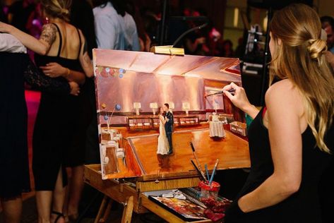 White Engagement Party, Live Wedding Painter, Wedding Painter, Dance Painting, Forest Engagement, Emerald Green Weddings, Wedding Painting, Live Painting, Wedding Activities