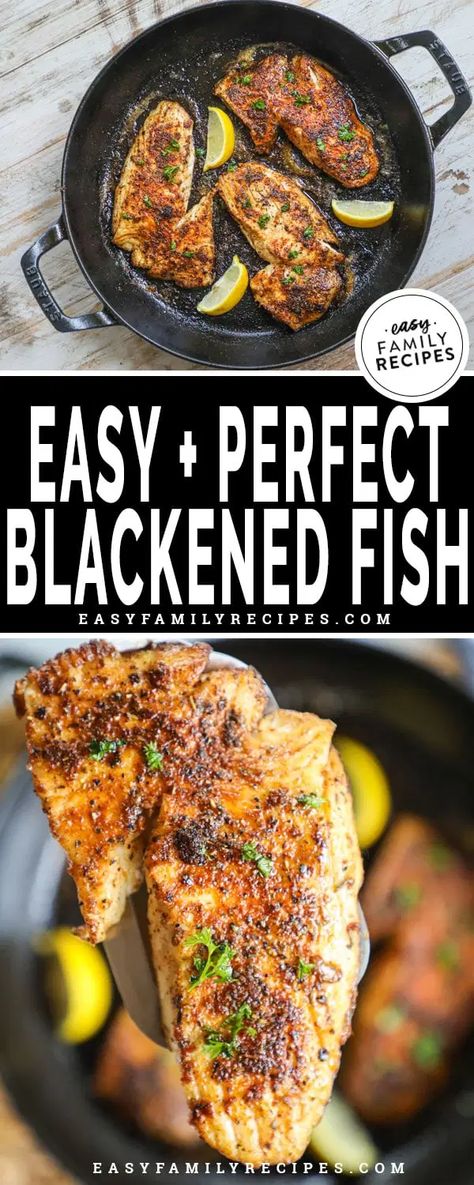 Redfish Recipes, Healthy Fish Dinners, Grouper Recipes, Haddock Recipes, Blackened Fish, Blacken Fish, Catfish Recipes, Easy Family Recipes, Fish Dinner Recipes