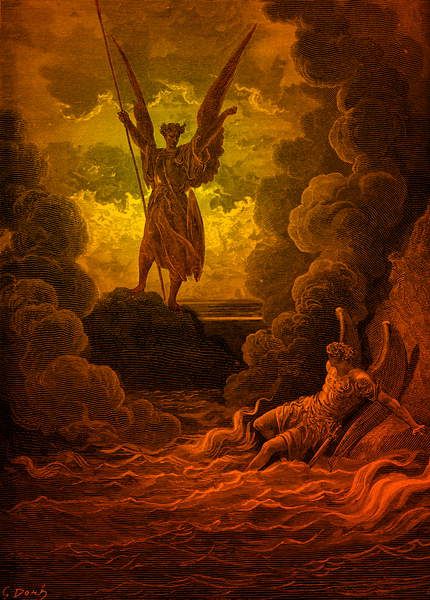 Paradise Lost: Satan and Beelzebub.by Doré John Milton, Paradise Lost, Gustave Dore, Canvas Paintings, Book 1, Jigsaw Puzzle, Paradise, Lost