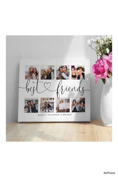 17 Birthday Gift Ideas For Best Friend, Photo Card For Best Friend, Photos Collage Ideas Gift, Friendship Frames Ideas, Birthday Gifts For Best Friend Photo Frame, Photos To Click With Best Friend, Birthday Frame For Best Friend, Best Friend Frame Ideas, Creative Birthday Gift Ideas For Best Friend