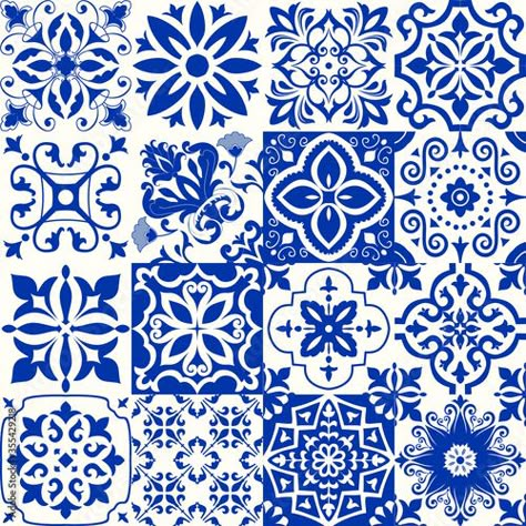 Portuguese Tiles Wallpaper, Azulejos Tiles Goa, Portuguese Blue Tiles, Blue Portuguese Tile, Spanish Ceramic Tiles, Portuguese Tile Pattern, Greek Tile Pattern Blue And White, Italian Mosaic Tiles, Portugal Tiles Pattern