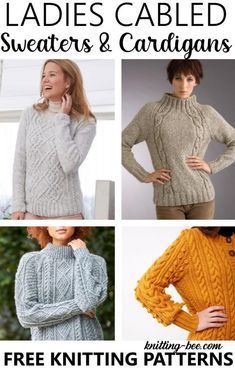 Thousands of Free Knitting Patterns in 2022 | Free knitting, Knitting patterns free, Knitting patterns Cable Knit Sweater Pattern Free, Knitted Cables, Free Aran Knitting Patterns, Cable Cardigan Knitting Patterns, Cable Sweater Pattern, Cable Knit Sweater Pattern, Ladies Cardigan Knitting Patterns, Free Knitting Patterns For Women, Aran Knitting