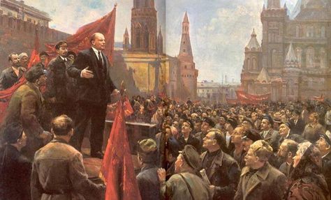 Lenin Giving Speech On The Red Square - Soviet Painting Communist Wallpaper Desktop, Soviet Union Wallpaper, Soviet Union Aesthetic, Communism Aesthetic, Soviet Painting, Communist Art, Giving Speech, Propaganda Techniques, Notebook Wallpaper