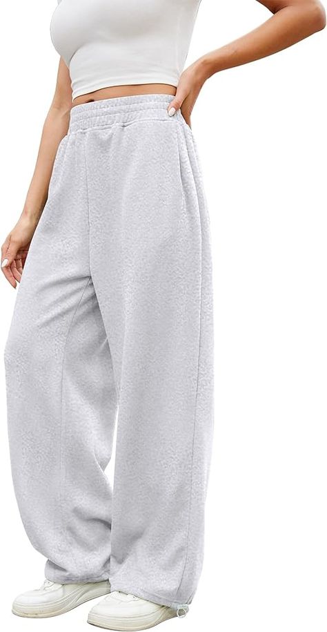 Amazon.com: Women Baggy Sweatpants Casual Wide Leg Drawstring Athletic Fit Lounge Joggers Pants Trousers with Pockets Grey : Clothing, Shoes & Jewelry Grey Sweats Outfit, Sweats Outfits, Grey Clothing, Baggy Sweatpants, Grey Sweats, Joggers Pants, Fitted Joggers, Grey Sweatpants, Streetwear Men Outfits