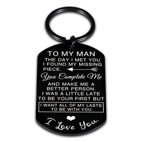 Wife Birthday Gifts, Man Keychain, To My Man, Special Gifts For Him, Husband Gifts, Girlfriend Anniversary, Mens Keychains, Valentines Day Presents, Gifts For Fiance