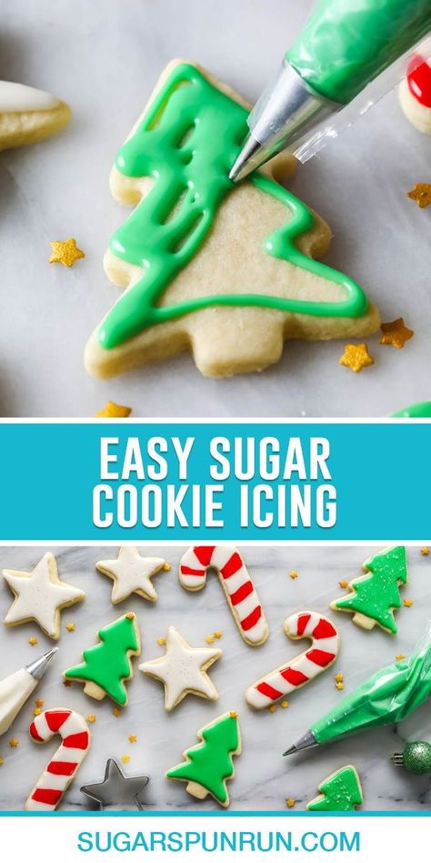 Easy Sugar Cookie Icing, Sugar Cookie Icing Recipe, Cookie Icing Recipe, Perfect Sugar Cookies, Sugar Cookie Icing, Royal Icing Recipe, Best Sugar Cookies, Sugar Cookie Frosting, Easy Sugar Cookies